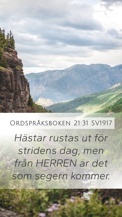 Ordspråksboken 21:31 SV1917 Bible Verse Image