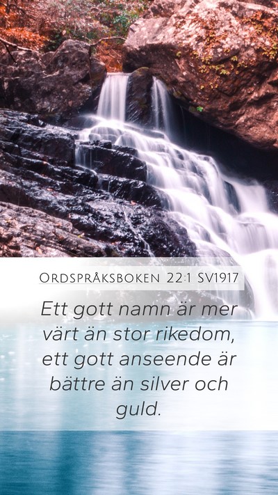Ordspråksboken 22:1 SV1917 Bible Verse Image