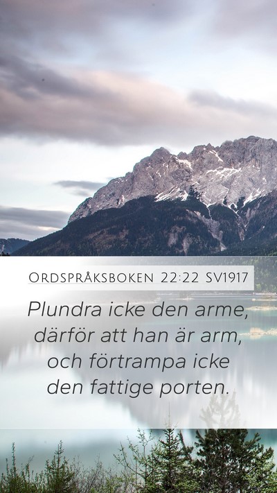 Ordspråksboken 22:22 SV1917 Bible Verse Image