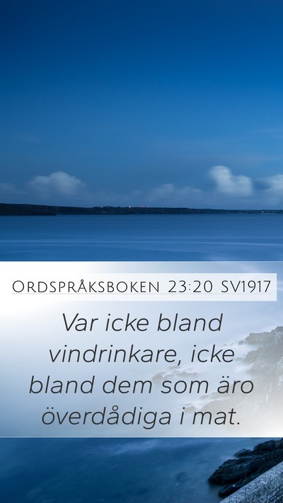 Ordspråksboken 23:20 SV1917 Bible Verse Image