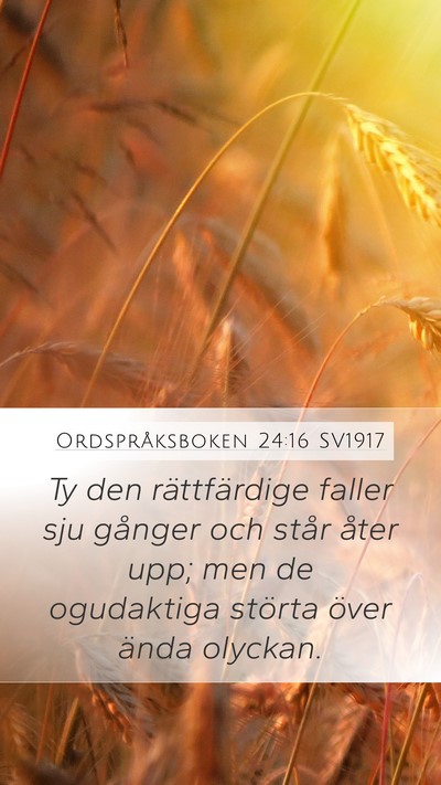 Ordspråksboken 24:16 SV1917 Bible Verse Image
