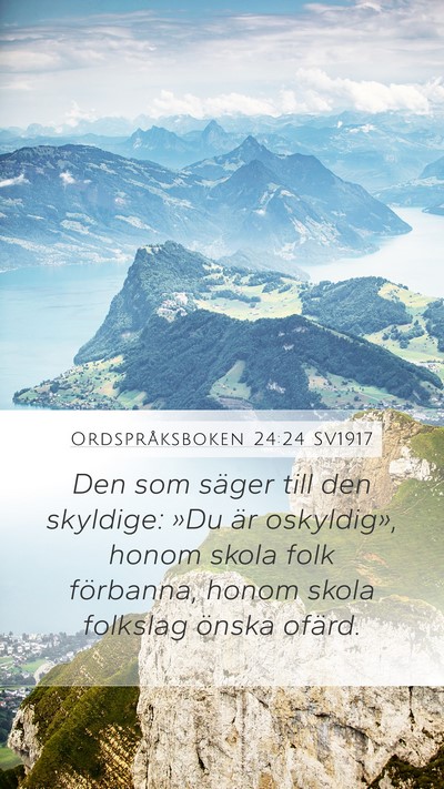 Ordspråksboken 24:24 SV1917 Bible Verse Image