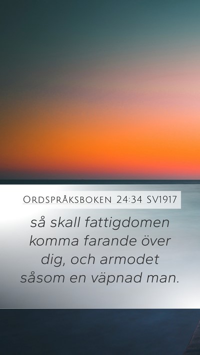 Ordspråksboken 24:34 SV1917 Bible Verse Image
