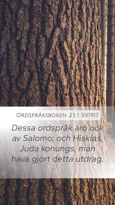 Ordspråksboken 25:1 SV1917 Bible Verse Image