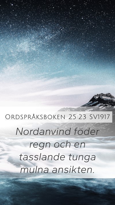 Ordspråksboken 25:23 SV1917 Bible Verse Image