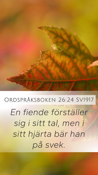 Ordspråksboken 26:24 SV1917 Bible Verse Image