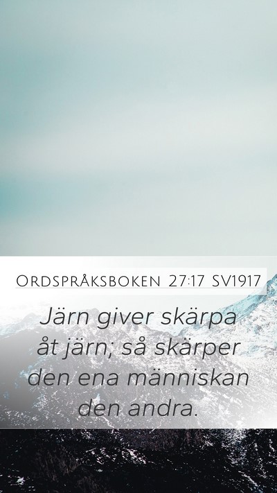 Ordspråksboken 27:17 SV1917 Bible Verse Image