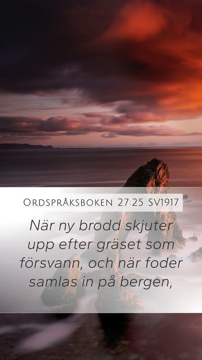 Ordspråksboken 27:25 SV1917 Mobile Phone Wallpaper - När ny brodd skjuter upp efter gräset som - Mobile Bible Verse Wallpaper