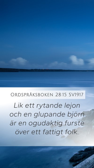 Ordspråksboken 28:15 SV1917 Bible Verse Image