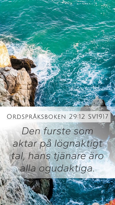 Ordspråksboken 29:12 SV1917 Bible Verse Image