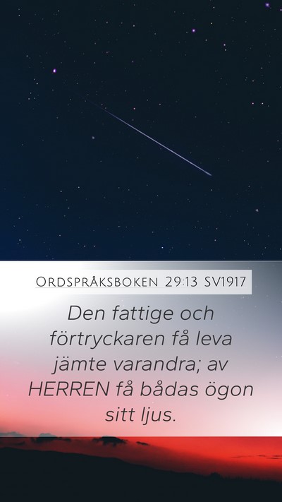 Ordspråksboken 29:13 SV1917 Bible Verse Image