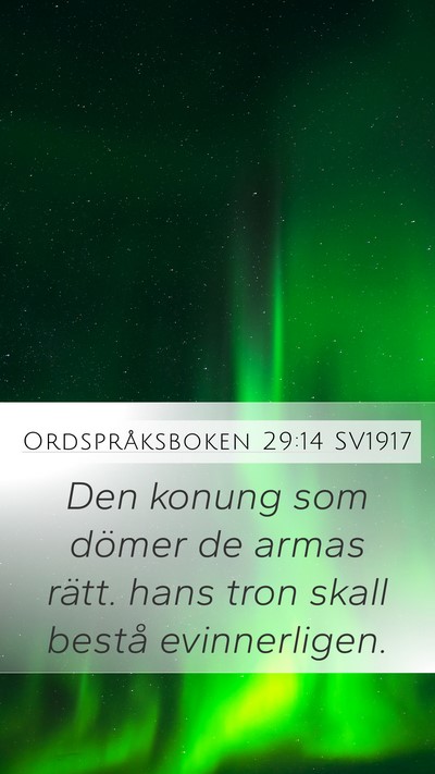 Ordspråksboken 29:14 SV1917 Bible Verse Image