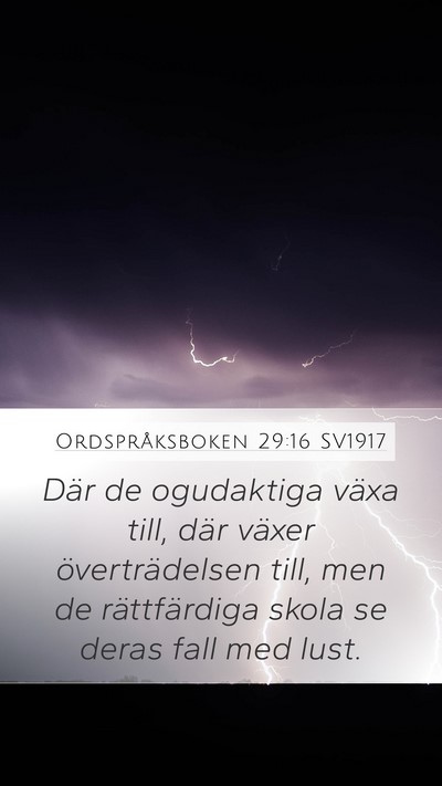Ordspråksboken 29:16 SV1917 Bible Verse Image