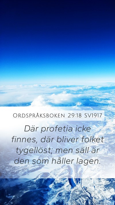 Ordspråksboken 29:18 SV1917 Bible Verse Image