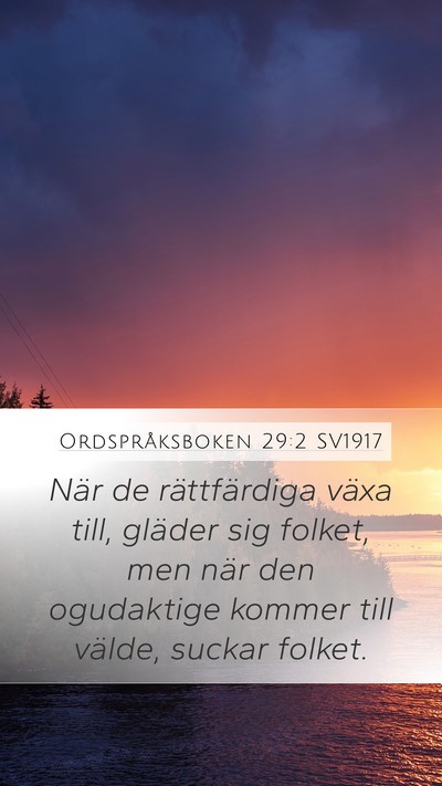 Ordspråksboken 29:2 SV1917 Bible Verse Image