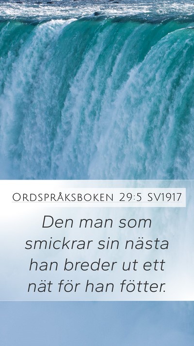 Ordspråksboken 29:5 SV1917 Bible Verse Image