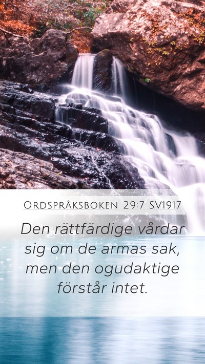 Ordspråksboken 29:7 SV1917 Bible Verse Image