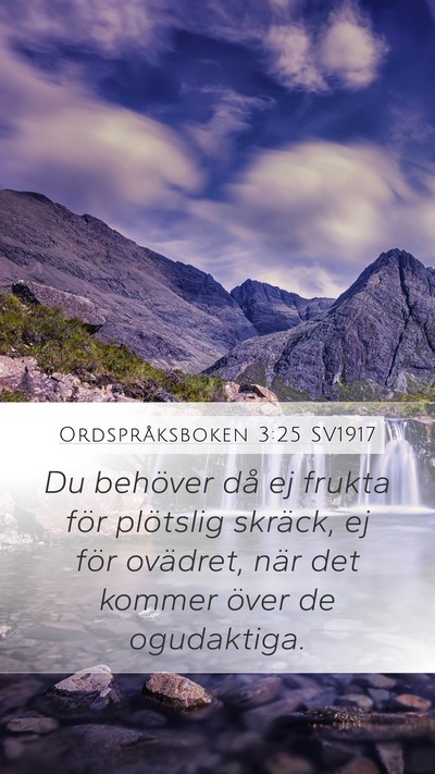 Ordspråksboken 3:25 SV1917 Bible Verse Image