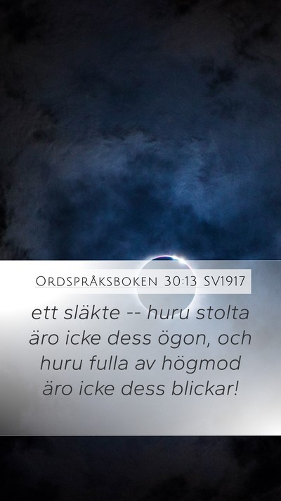 Ordspråksboken 30:13 SV1917 Bible Verse Image