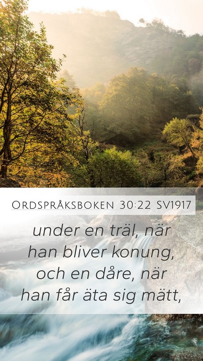 Ordspråksboken 30:22 SV1917 Bible Verse Image