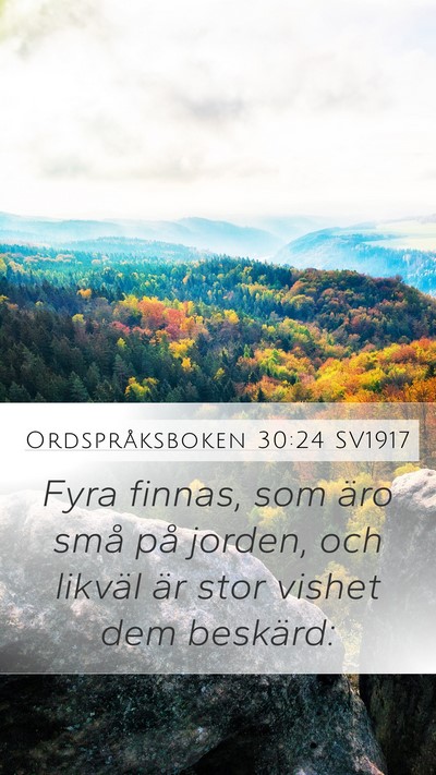 Ordspråksboken 30:24 SV1917 Bible Verse Image
