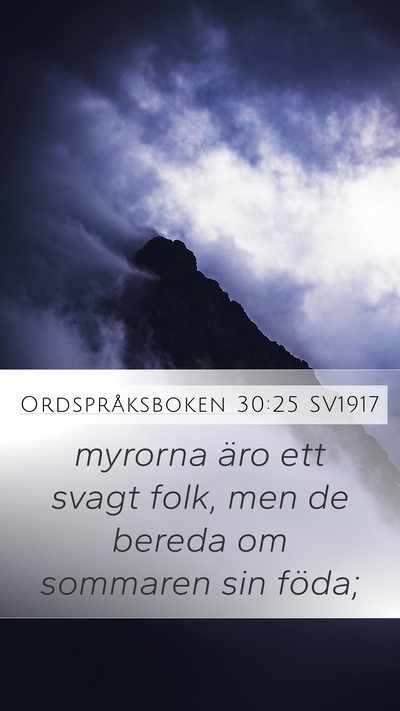 Ordspråksboken 30:25 SV1917 Bible Verse Image