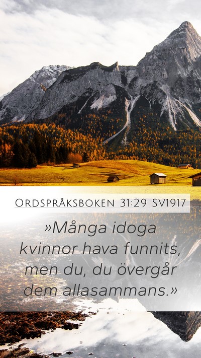 Ordspråksboken 31:29 SV1917 Bible Verse Image