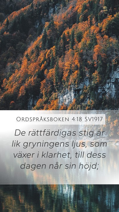 Ordspråksboken 4:18 SV1917 Bible Verse Image