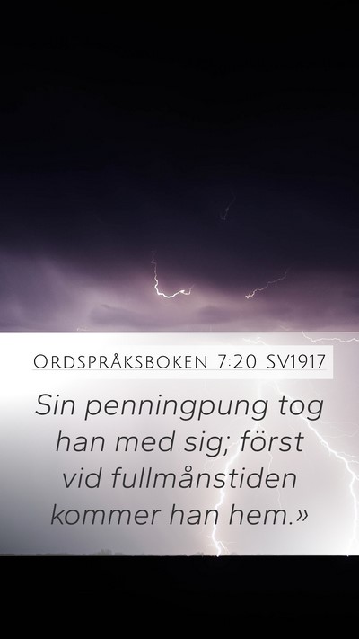 Ordspråksboken 7:20 SV1917 Mobile Phone Wallpaper - Sin penningpung tog han med sig; först vid - Mobile Bible Verse Wallpaper