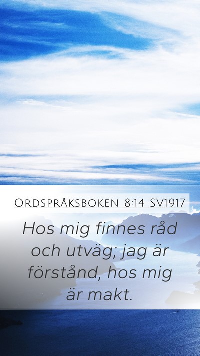 Ordspråksboken 8:14 SV1917 Bible Verse Image