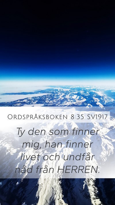 Ordspråksboken 8:35 SV1917 Bible Verse Image