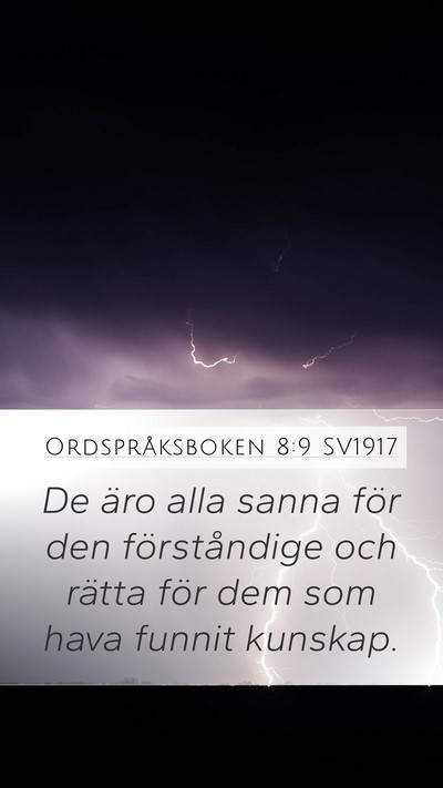 Ordspråksboken 8:9 SV1917 Bible Verse Image