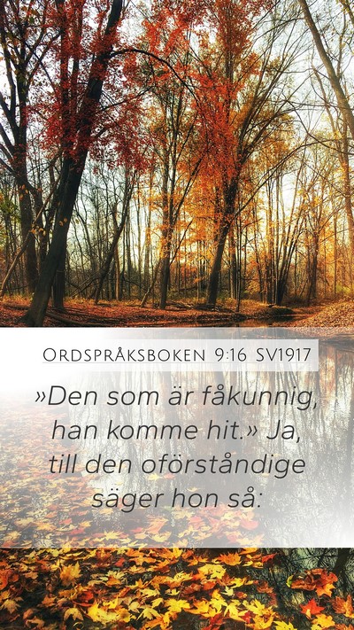 Ordspråksboken 9:16 SV1917 Bible Verse Image