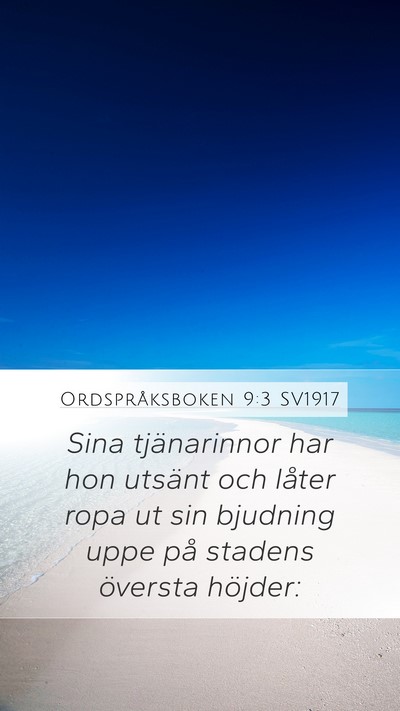 Ordspråksboken 9:3 SV1917 Bible Verse Image