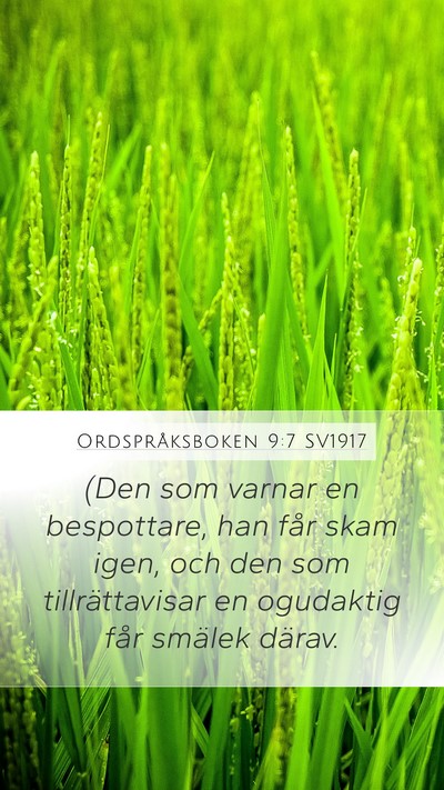 Ordspråksboken 9:7 SV1917 Bible Verse Image