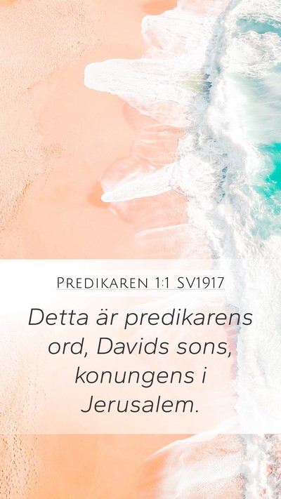 Predikaren 1:1 SV1917 Bible Verse Image