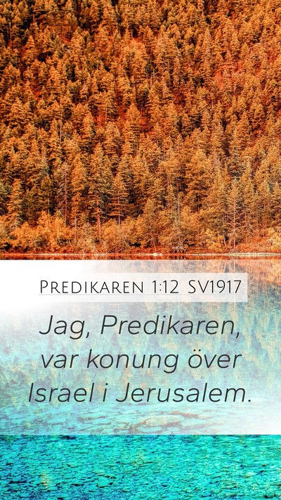 Predikaren 1:12 SV1917 Bible Verse Image
