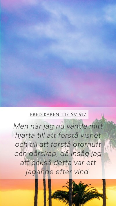 Predikaren 1:17 SV1917 Bible Verse Image