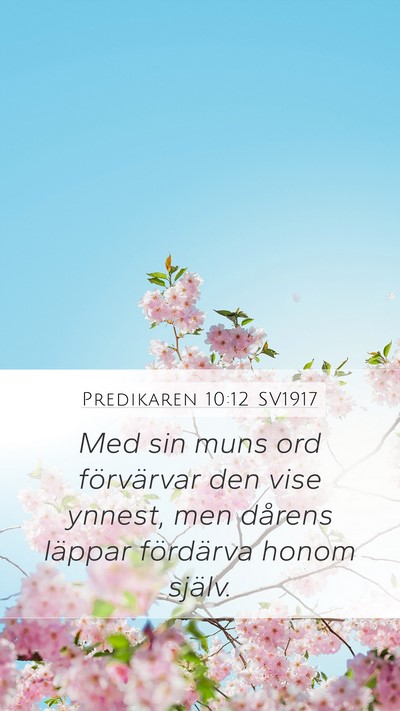 Predikaren 10:12 SV1917 Bible Verse Image