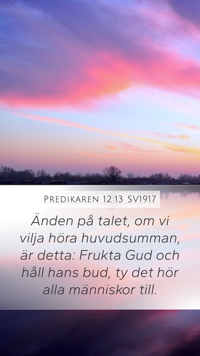Predikaren 12:13 SV1917 Bible Verse Image