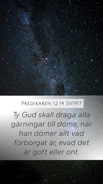 Predikaren 12:14 SV1917 Bible Verse Image