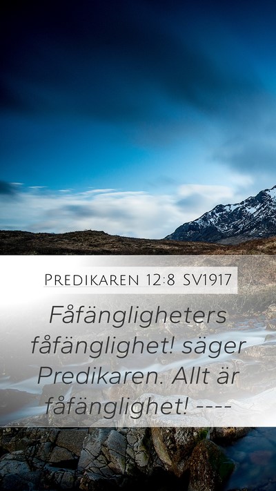 Predikaren 12:8 SV1917 Bible Verse Image