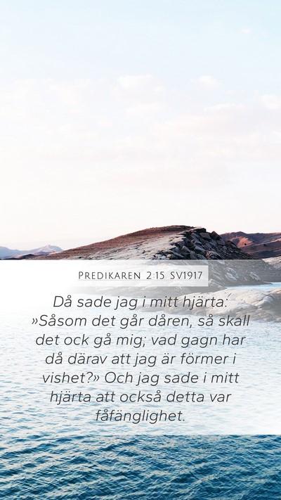 Predikaren 2:15 SV1917 Bible Verse Image