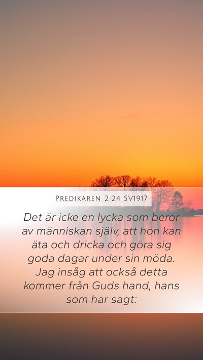 Predikaren 2:24 SV1917 Bible Verse Image