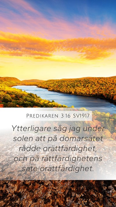 Predikaren 3:16 SV1917 Bible Verse Image