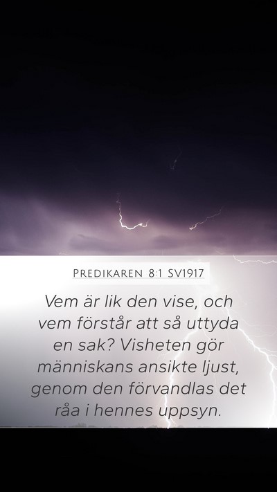 Predikaren 8:1 SV1917 Bible Verse Image