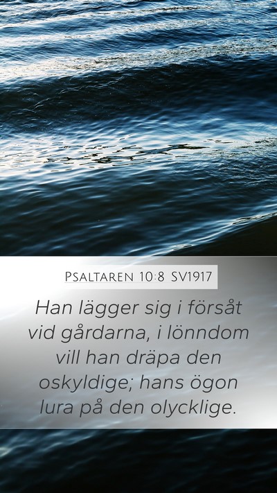 Psaltaren 10:8 SV1917 Bible Verse Image