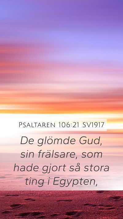 Psaltaren 106:21 SV1917 Bible Verse Image