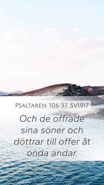 Psaltaren 106:37 SV1917 Bible Verse Image