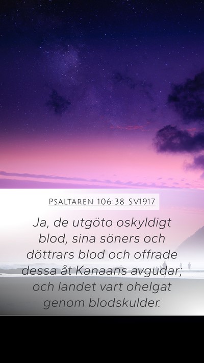 Psaltaren 106:38 SV1917 Bible Verse Image